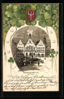 Passepartout-Lithographie Alt-Frankfurt, Römer Mit Brunnen, Wappen  - Andere & Zonder Classificatie