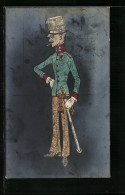 AK Soldat Mit Zigarette, Briefmarkencollage  - Francobolli (rappresentazioni)