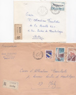 37008# LOT 2 LETTRES FRANCHISE PARTIELLE RECOMMANDE Obl LEMBERG MOSELLE 1967 1968 Pour METZ 57 - Brieven En Documenten