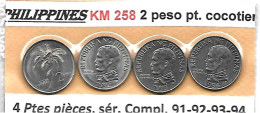 PHILIPPINES  2 PESOS Petit Cocotier  KM 258, La Sèrie Est Complète 1991- 92- 93- 94  TTB - Filippine