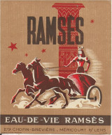 ETIQUETTE         NEUVE    RAMSES EAU DE VIE RAMSES CHOPIN BREVIERE MERICOURT SOUS LENS PAS DE CALAIS - Alcoholes Y Licores