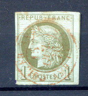 050524 BORDEAUX 39C 1er état  Oblitération Rouge  Coté 400 Euros   Pas De Clair  Marges Voir Scan - 1870 Bordeaux Printing