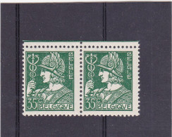 1931-COB 340-V2 35c E Van BELGIE Verlengd-E De BELGIE Allongé- In Paar-en Pair MNH - 1931-1960