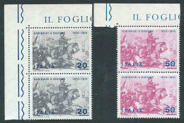 Italia 1970; Garibaldi A Digione In Guerra Franco-prussiana, Serie Completa In Coppie Con Il Prezzo Del Foglio. - 1961-70: Mint/hinged