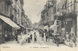 Cpa Troyes, Rue Emile Zola, Animée - Troyes