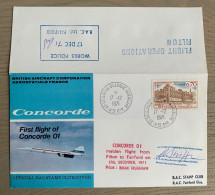 First Flight Concorde 01, 17/12/1971, Postmark Toulouse! Signed Griffin RARE - Concorde