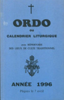 Ordo Ou Calendrier Liturgique Année 1996 (1995) De Collectif - Godsdienst