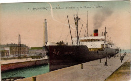 Dunkerque écluse Trystram Et Le Phare ( Cargo Saccarpra Entrant Au Port - Dunkerque