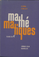 Mathématiques 4e (1967) De R. Duma - 12-18 Years Old