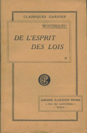 De L'esprit Des Lois Tome II (1956) De Charles De Montesquieu - Psychologie/Philosophie