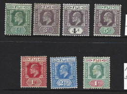 Fiji 1903 - 1912 KEVII Group Of 7 To 1/- Attractive Mint - Fidschi-Inseln (...-1970)