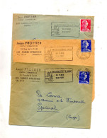 Lettre + 2 Devant  Flamme Les Sables D'olonne Plage Port - Mechanical Postmarks (Advertisement)