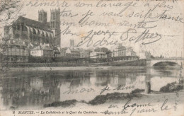 FRANCE - Mantes - La Cathédrale Et Le Quai Des Cordeliers - LL - Carte Postale Ancienne - Mantes La Ville