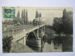 Cpa...Chatou...(seine-et-oise)...perspective Du Pont...1911...(locomotive..train)... - Chatou