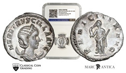 CCG Certified! Herennia Etruscilla. Augusta, A.D. 249-251. AR Antoninianus. Rome Mint, Struck A.D. 250. PVDICITIA AVG - Der Soldatenkaiser (die Militärkrise) (235 / 284)