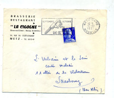 Lettre Flamme Metz Foire Entete Brasserie - Mechanical Postmarks (Advertisement)