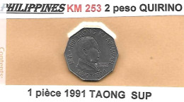 PHILIPPINES  2 PESOS Commémorative KM 253  QUIRINO 1991  SUP - Filippine