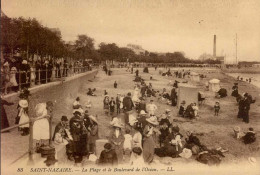 SAINT-NAZAIRE   ( LOIRE ATLANTIQUE )  LOT DE 2 CARTES . LA PLAGE ET LE BOULEVARD DE L ' OCEAN . LA PLAGE DE LA ROUGEOLE - Saint Nazaire