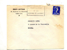 Lettre Flamme Paris Semaine Bonté Entete Oeufs Layton - Oblitérations Mécaniques (flammes)