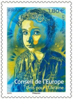 France Conseil De L'Europe 2023 Help For Ukraine Peace Stamp MNH - Idées Européennes