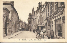 Cpa Laon, Rue St Martin, Cheval - Laon