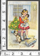 CARTE PHOTOCHROM Série 353 / NOEL / ENFANT FILLETTE POUPEE CHIEN SAPIN ILLUMINE CADEAUX / RV - Dessins D'enfants