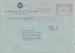 1950 Affrancatura Meccanica Rossa EMA   Automobile Club Mkilano - 1961-70: Marcophilia