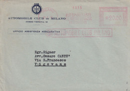 1950 Affrancatura Meccanica Rossa EMA   Automobile Club Milano - 1961-70: Marcofilia