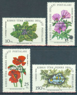 TURKISH CYPRUS 1983 - Michel Nr. 138/141 - MNH ** - Flora - Field Flowers - Overprinted - Ungebraucht