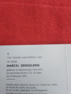 Doodsprentje Marcel Sengeleng / Hamme 7/5/1935 Gent 12/2/1992 - Religion &  Esoterik