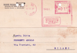 1937   Affrancatura Meccanica Rossa EMA  SOCIETA' ITALIANA PIRELLI MILANO - 1961-70: Marcofilia