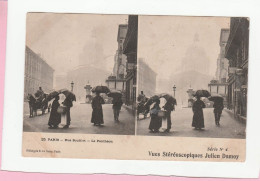 CARTE STEREOSCOPIQUES JULIEN DAMOY PARIS RUE SOUFFLOT LE PANTHEON - Stereoskopie