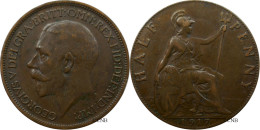 Royaume-Uni - George V - Half Penny 1917 - TTB/XF45 - Mon4966 - C. 1/2 Penny