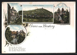 Lithographie Neustadt /Odenwald, Burg-Eingang, Casimirbau Mit Rittersaal, Hexenthurm Mit Bergfried, Breuberg  - Odenwald