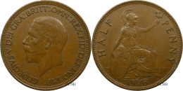 Royaume-Uni - George V - Half Penny 1930 - SUP/AU55 Brown - Mon6186 - C. 1/2 Penny