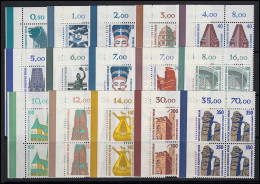 793ff SWK 15 Werte, ER-Viererblock Oben Links, Satz ** - Unused Stamps