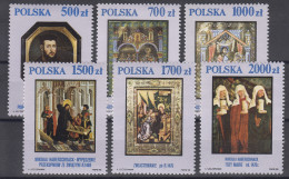 Polen: Gemälde Chrsitliche Motive 1990, 6 Werte, Satz ** - Sonstige & Ohne Zuordnung