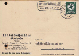 Landpost Winterstettenstadt über Biberach (Riß) 11.5.37 Auf Dienst-Postkarte - Brieven En Documenten