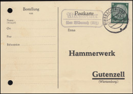 Landpost Altenweiler über Biberach Riss 24.2.39 Antwort-Postkarte Nach Gutenzell - Brieven En Documenten