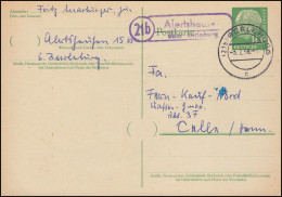 Landpost 21b Alertshausen über Berleburg 3.2.58 Auf Ganzsache - Other & Unclassified