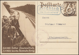 Landpost Hoßkirch über Aulendorf (Württ.) 15.2.37, Ganzsache Erster Spatenstich - Lettres & Documents