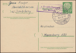 Landpost Beddelhausen über Berleburg - SSt 18.6.58 Auf Heuss-Ganzsache - Autres & Non Classés