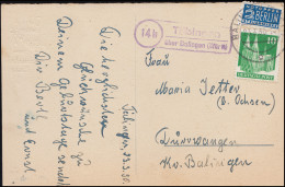 Landpost 14b Täbingen über Balingen (Württ.) 23.3.50 Geburtstags-AK Maiglöckchen - Otros & Sin Clasificación