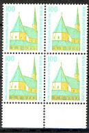 834 SWK 100 Pf UR-Viererbl. ** Postfrisch - Unused Stamps