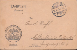 Heeressache Königl. Preuss. Kriegsministerium Postkarte BERLIN NW 7s 18.1.1915 - Other & Unclassified