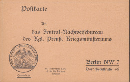 Heeressache Nachweisebüro Kgl. Preuß. Kriegsministerium Berlin, Ungebraucht - Andere & Zonder Classificatie