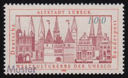 1447 UNESCO-Welterbe: Altstadt Lübeck, Muster-Aufdruck - Abarten Und Kuriositäten