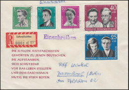 849-853 Gedenkstätten Antifaschisten, Satz R-FDC Mit Nummer 1 SCHMALKADEN 7.9.61 - Altri & Non Classificati