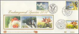 UNO Trio-Spezial-FDC Gefährdete Arten 2010: Pflanzen, ESSt Genf/Wien/N.Y. - Sonstige & Ohne Zuordnung