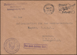 Frei Durch Ablösung Reichskohlenkommissar BERLIN-CHARLOTTENBURG Luftpost 24.8.29 - Other & Unclassified